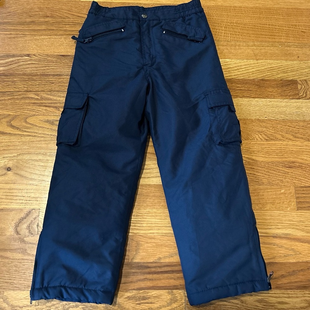 Arctic Quest Kids Navy Blue Cargo‎ Snow Pants, Weatherproof Outerwear Pant, 7/8